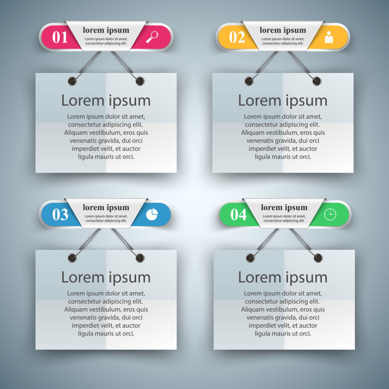 抽象矢量现代时尚纸张元素的信息图表设计