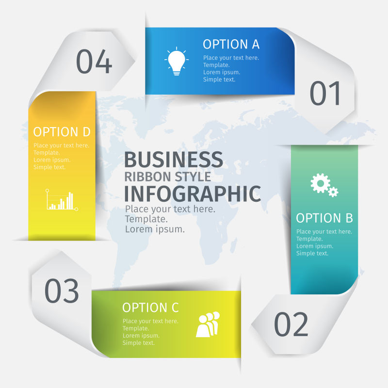 矢量抽象现代时尚简约商业信息图表平面设计