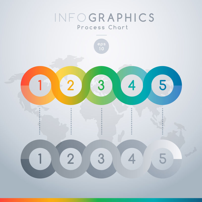 矢量现代抽象彩色数字元素信息图表设计