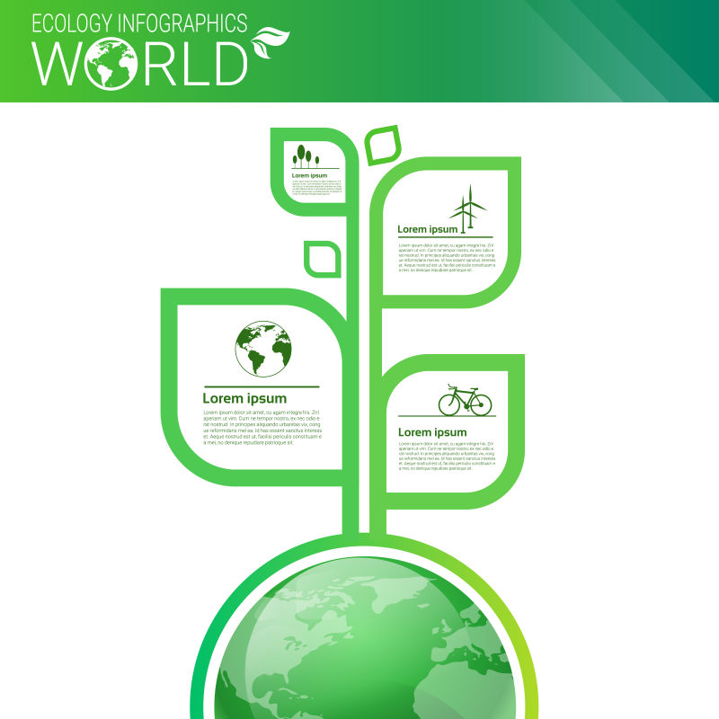 抽象矢量现代世界环境保护主题信息图表设计