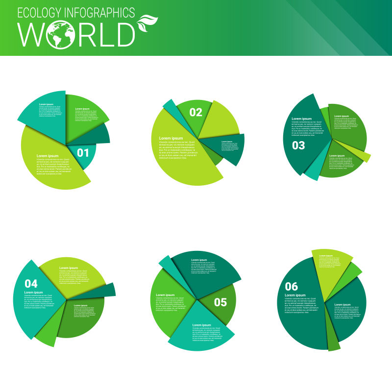 抽象矢量现代生态主题的平面图表设计