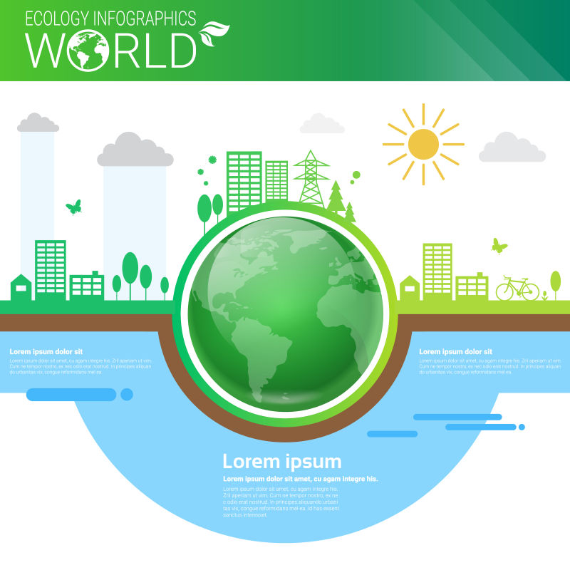 矢量抽象现代生态信息图表设计