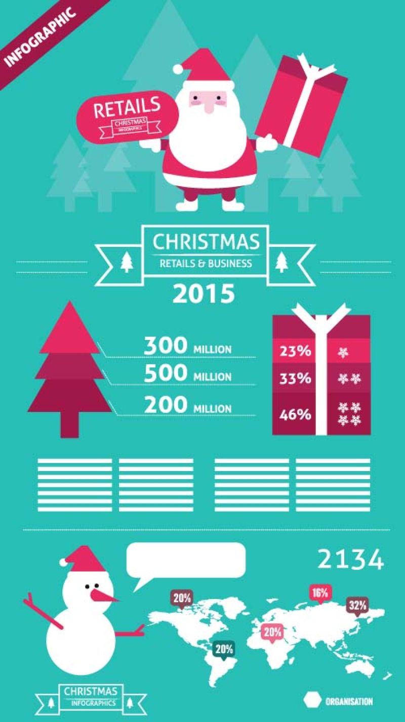 抽象矢量现代圣诞节主题的信息图表