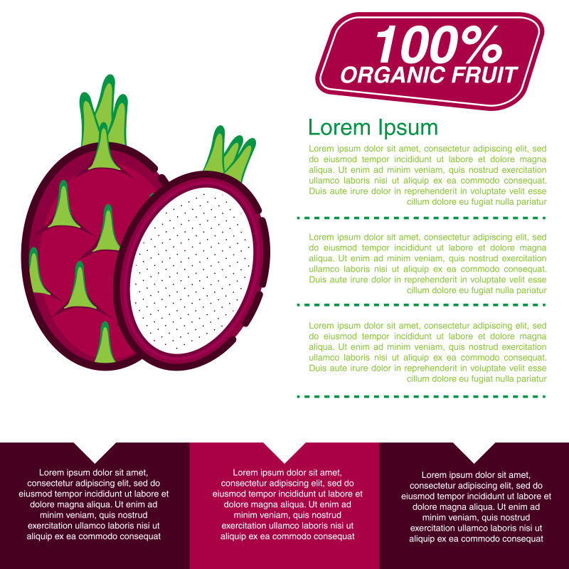 抽象矢量现代新鲜火龙果元素广告海报设计