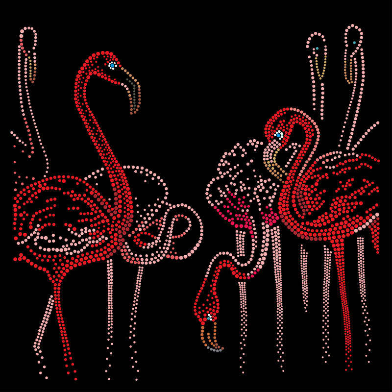 创意矢量现代点状时尚火烈鸟插图设计