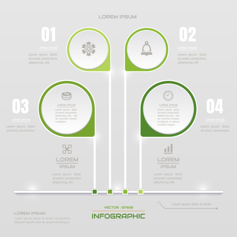 抽象矢量现代绿色元素的商业信息图表设计