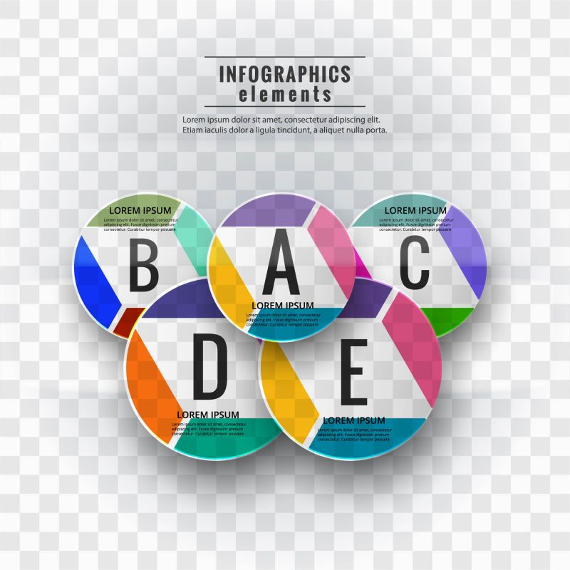 矢量抽象现代彩色圆形商业信息图表设计