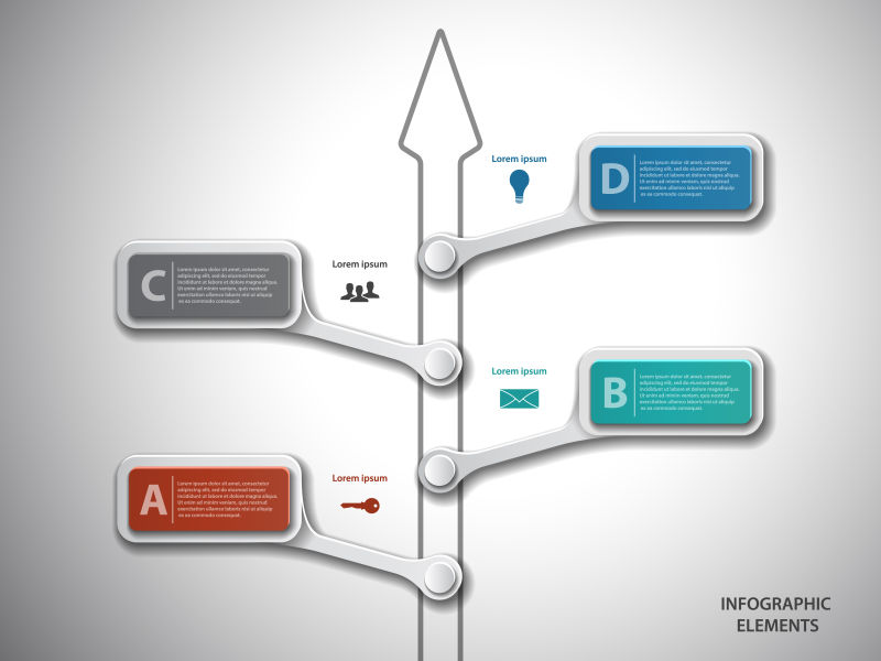 抽象矢量路标元素的信息图表设计