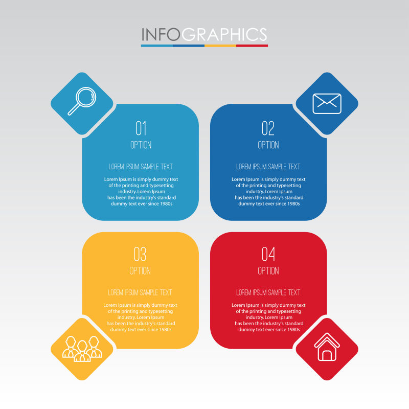 矢量抽象彩色几何元素的信息图表设计
