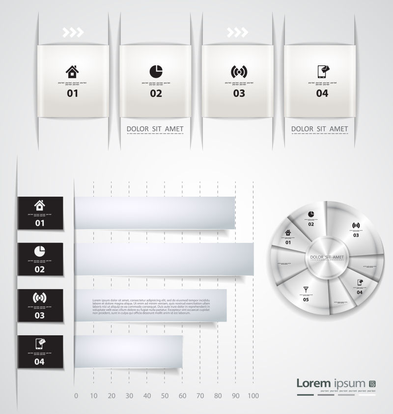 抽象矢量现代时尚简约信息图表设计元素