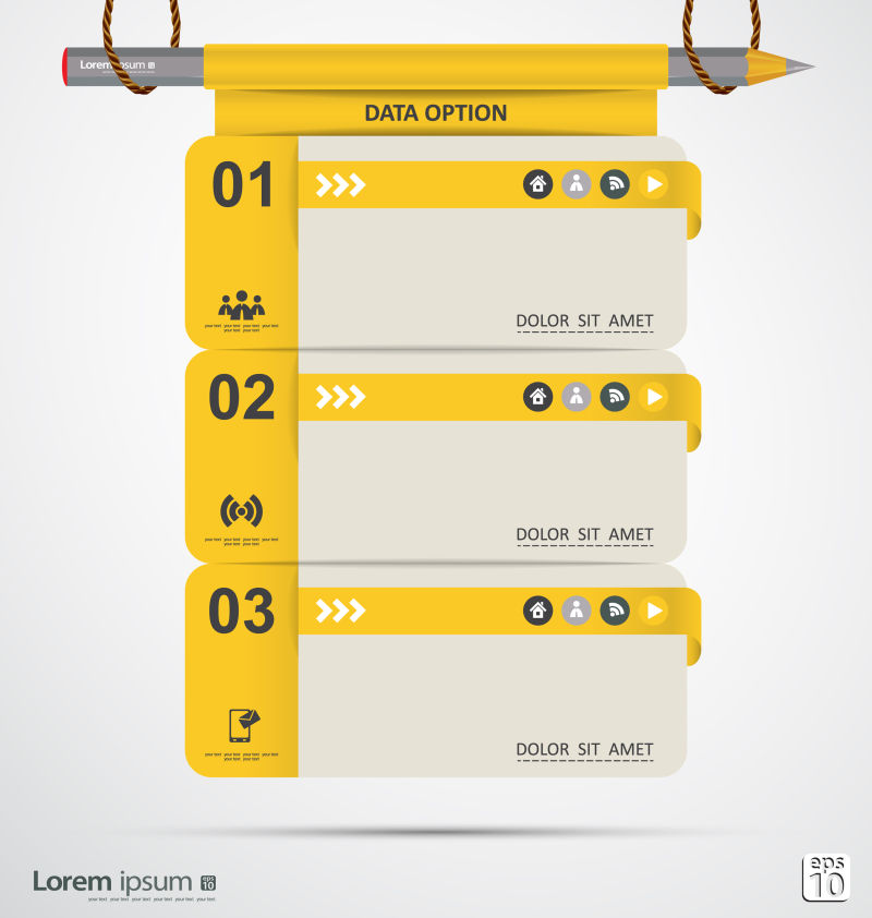 抽象矢量现代黄色商业信息图表设计