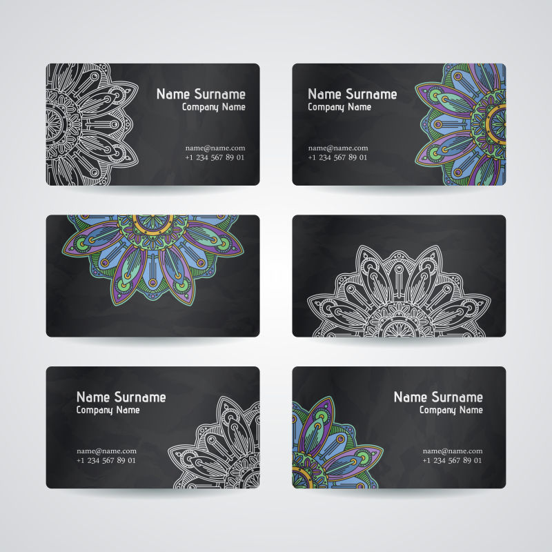 矢量抽象现代花朵元素装饰卡片设计