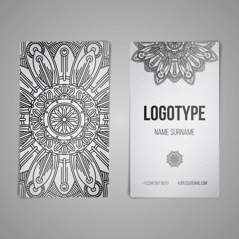 抽象矢量现代线性花纹装饰的卡片设计