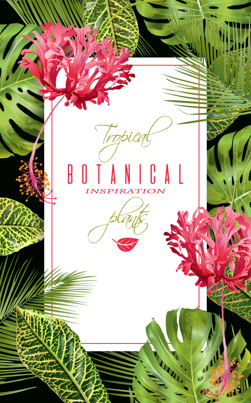 抽象矢量现代传统花卉元素海报设计