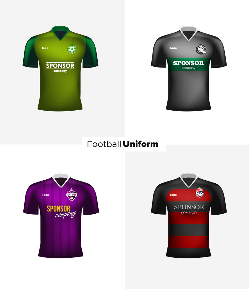 创意矢量各种国家足球制服设计