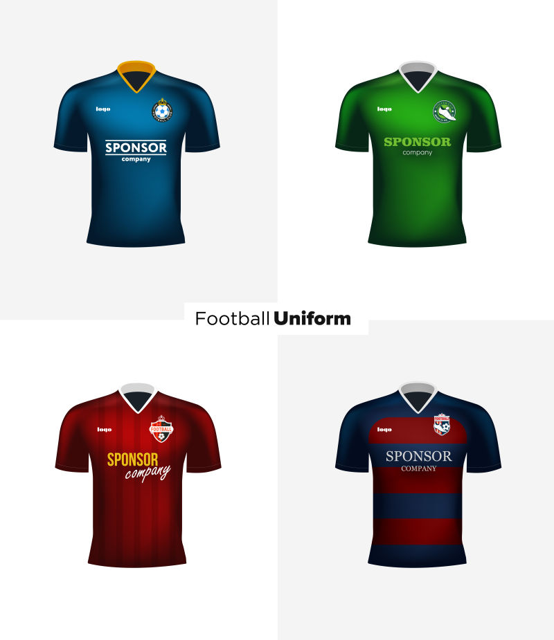 创意矢量男士足球队服装设计