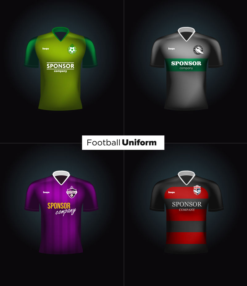 创意矢量现代足球队制服设计