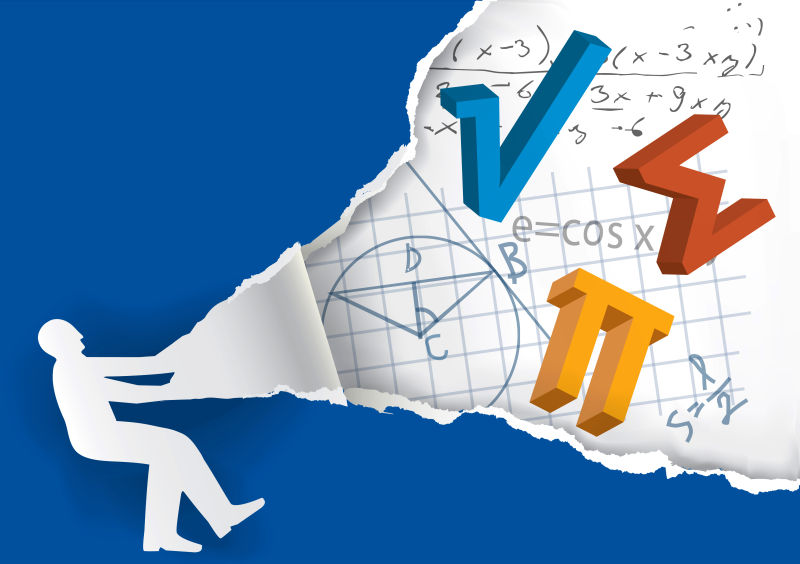 创意矢量现代数学公式元素背景设计