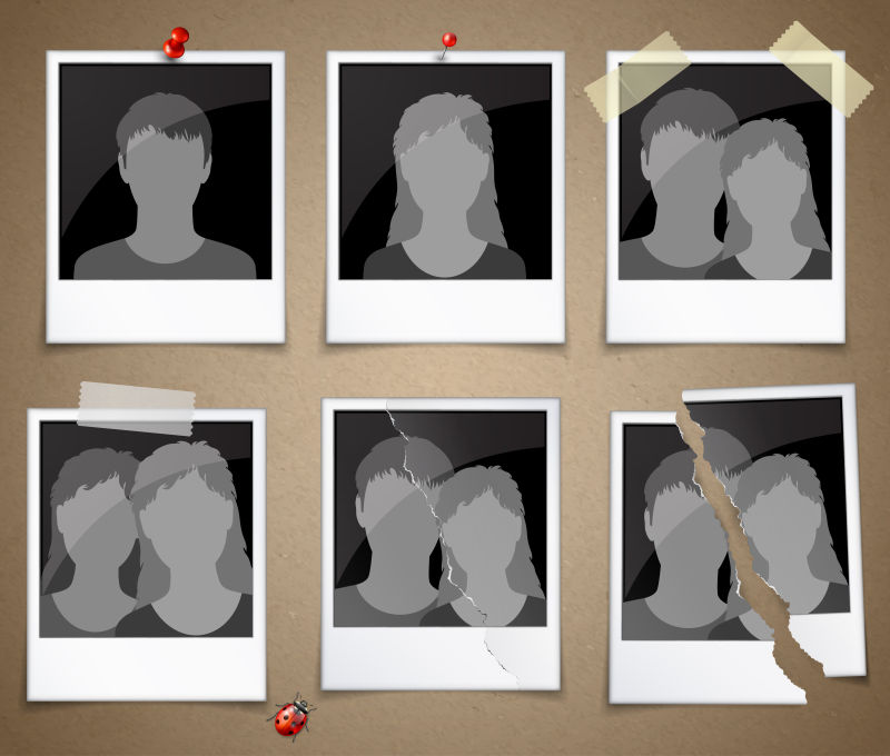 抽象矢量破碎的相框设计