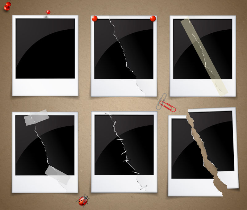 抽象矢量破碎的空白相框设计