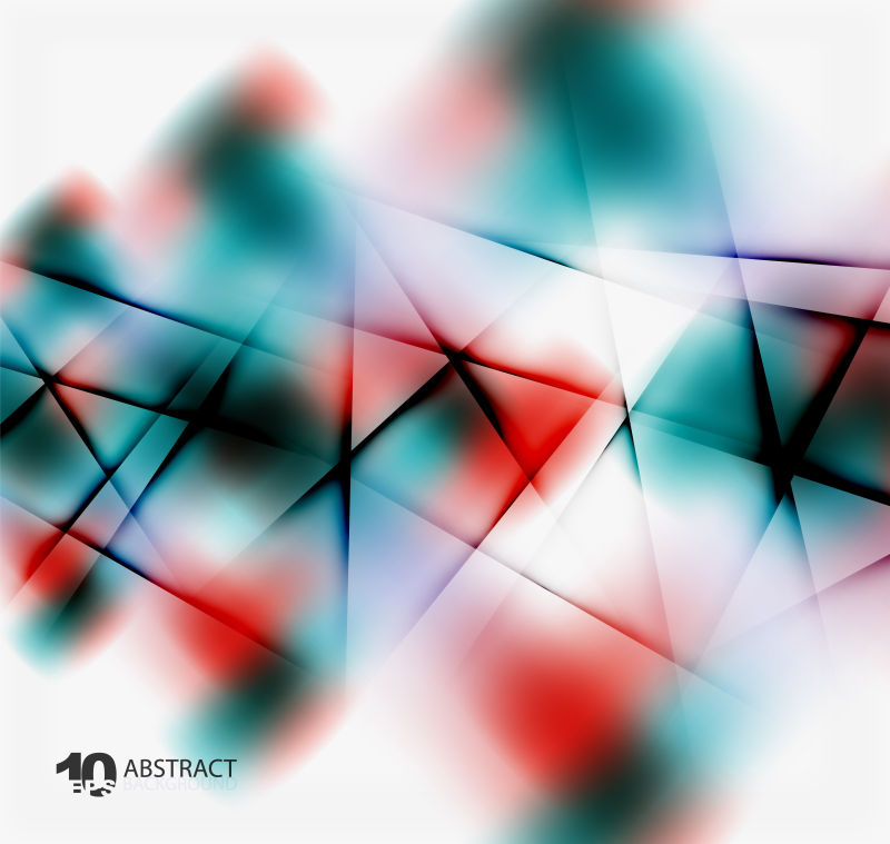 抽象矢量红蓝渐变几何纸张背景设计