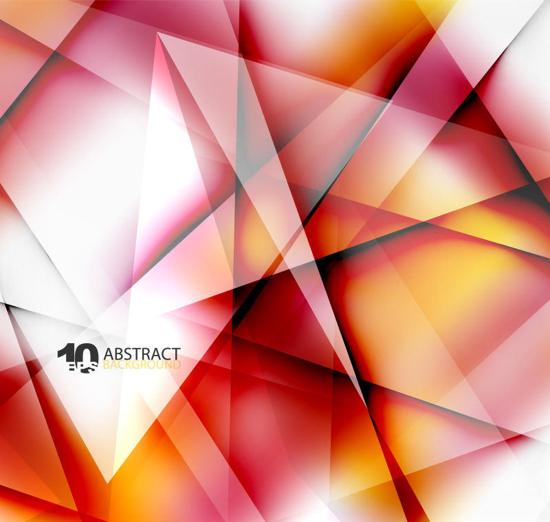 抽象矢量红黄色几何纸张晕染背景设计