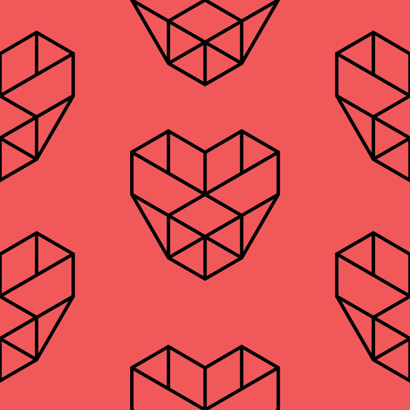 抽象矢量几何爱心元素背景设计