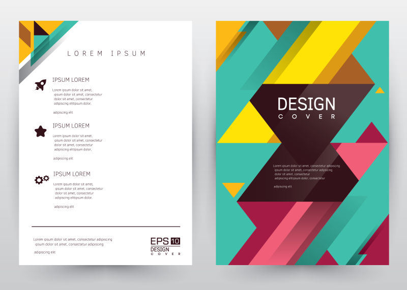 抽象矢量现代时尚几何宣传册设计