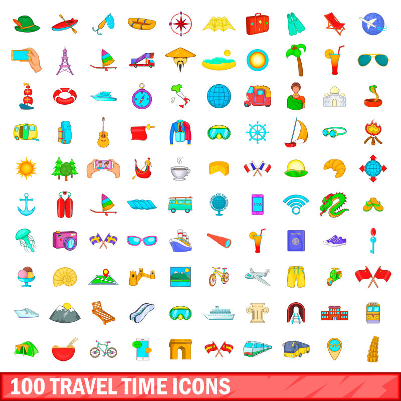 创意矢量旅行主题的图标设计