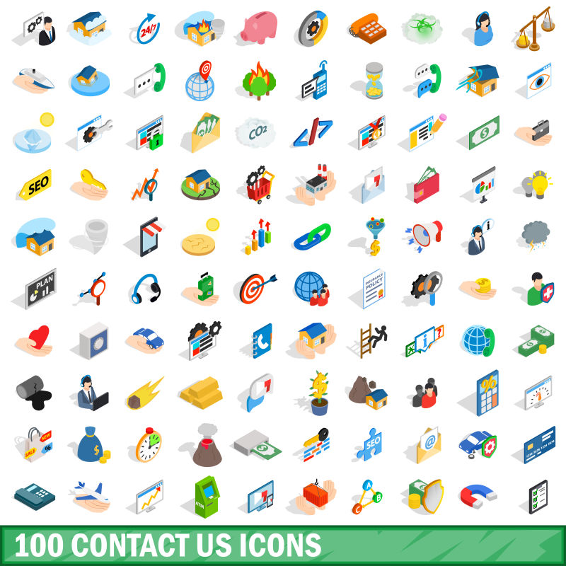 抽象矢量现代联系我们主题图标设计