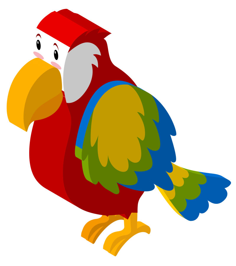 抽象矢量等距的鹦鹉插图设计