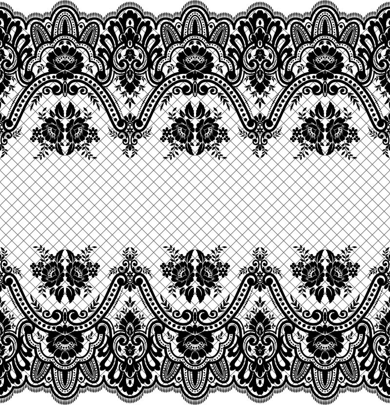 抽象矢量单色装饰花纹边框元素设计