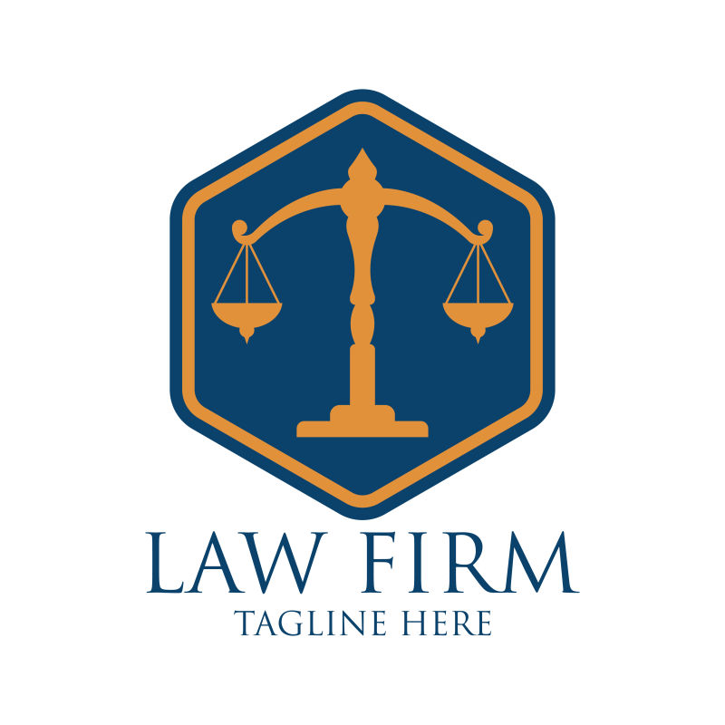 抽象矢量现代公正法律标志设计