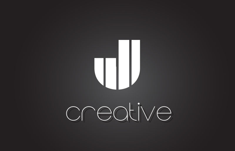 字母字母设计的白色和黑色线条