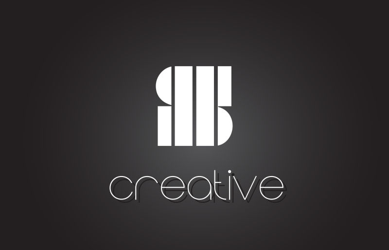 S字母标志设计与白线和黑线