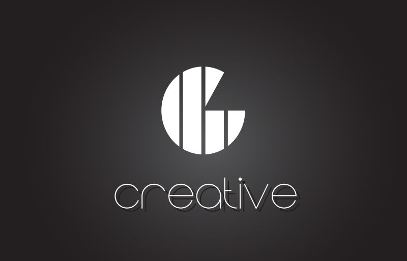 字母字母标识设计有白色和黑色线条