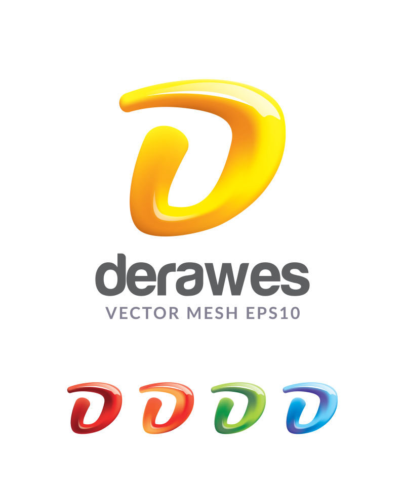 矢量创意彩色字母q标志设计