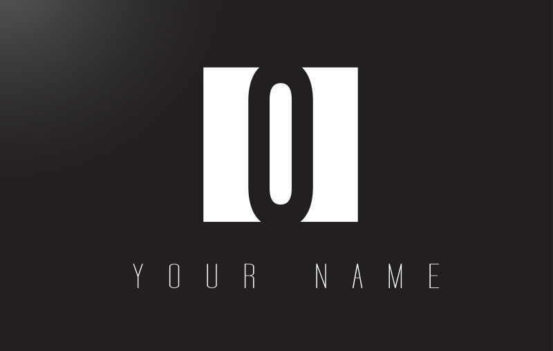 创意矢量现代黑白色的字母o标志设计