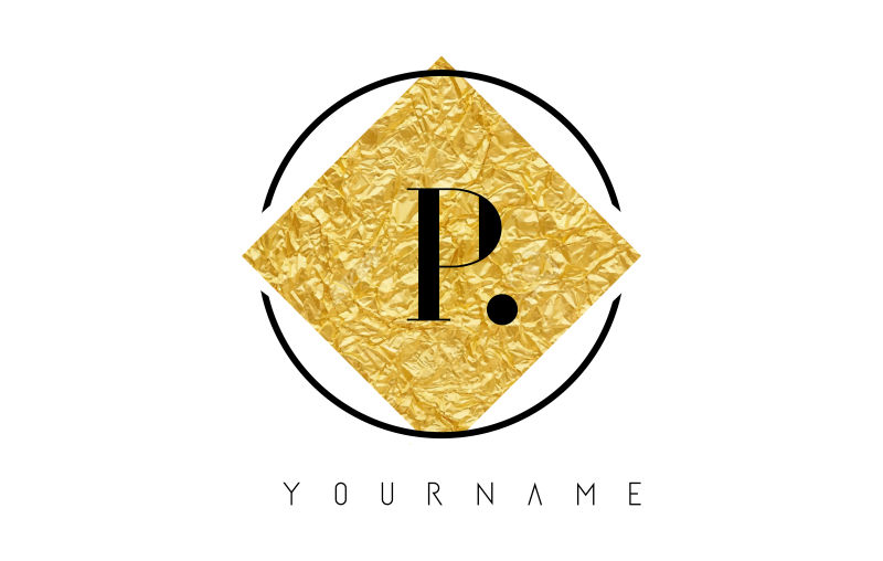 矢量金箔纹理的字母标志设计