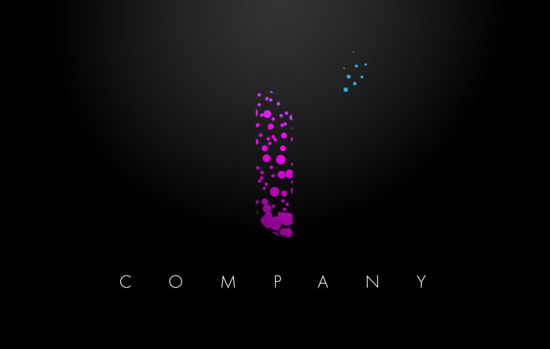 创意矢量粉色颗粒风格的字母i标志设计