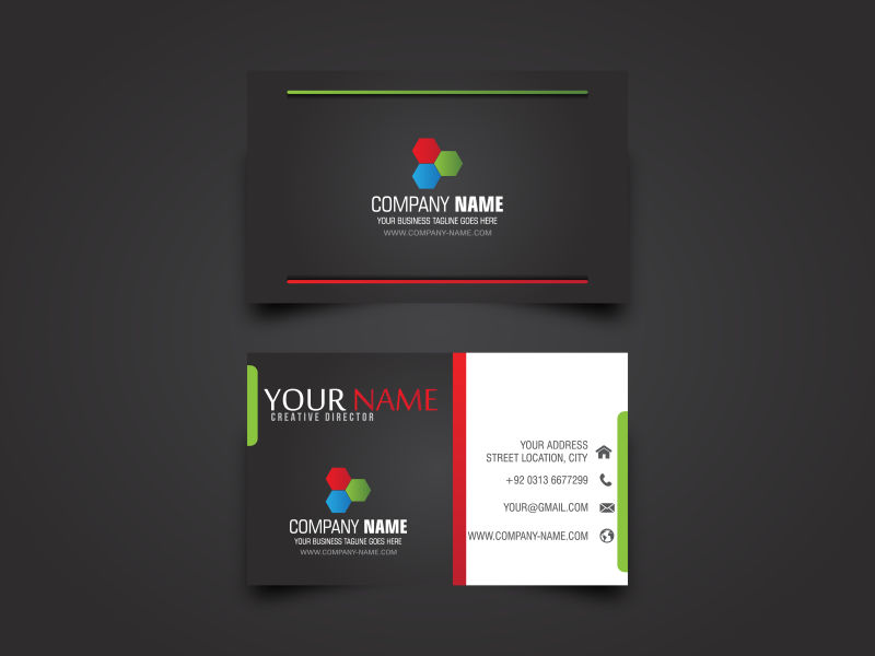 创意矢量黑色时尚名片设计