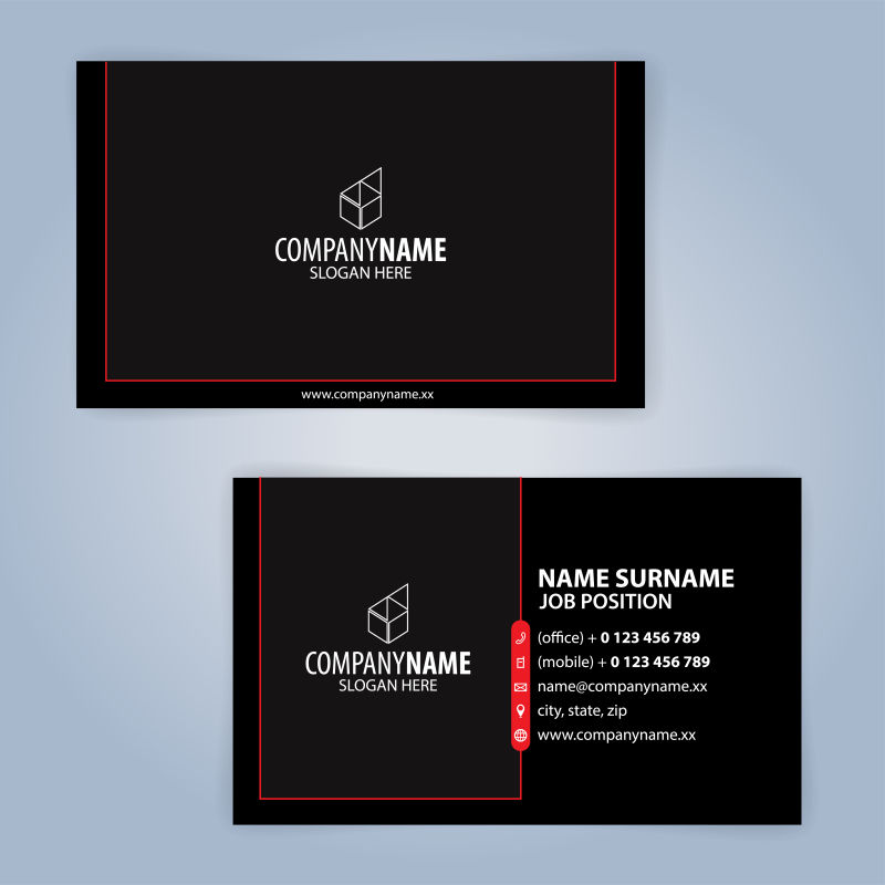 抽象矢量现代时尚经典名片设计