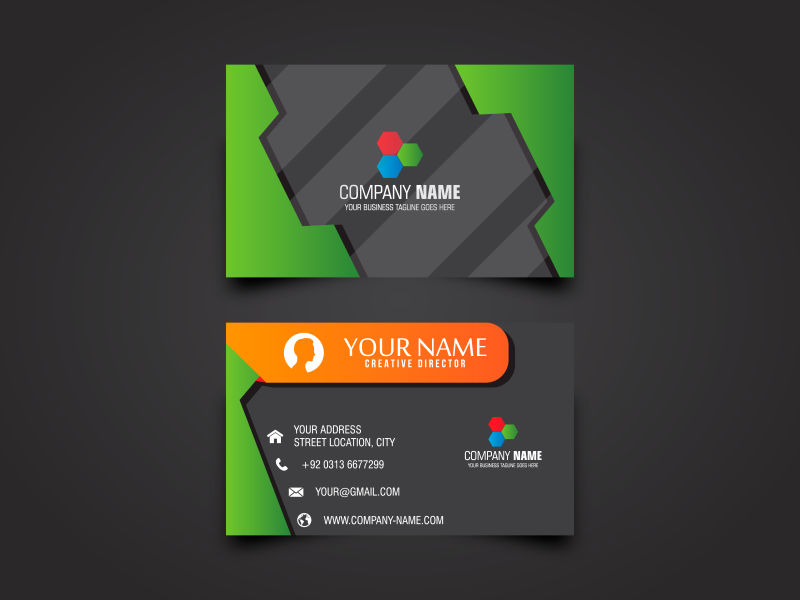 矢量创意现代几何时尚名片设计