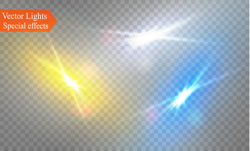 抽象矢量现代彩色耀眼灯光创意设计