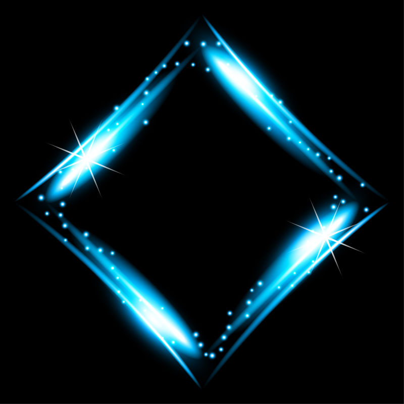 创意矢量现代蓝色灯光边框设计