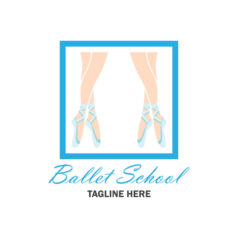 创意矢量现代芭蕾舞女标志设计