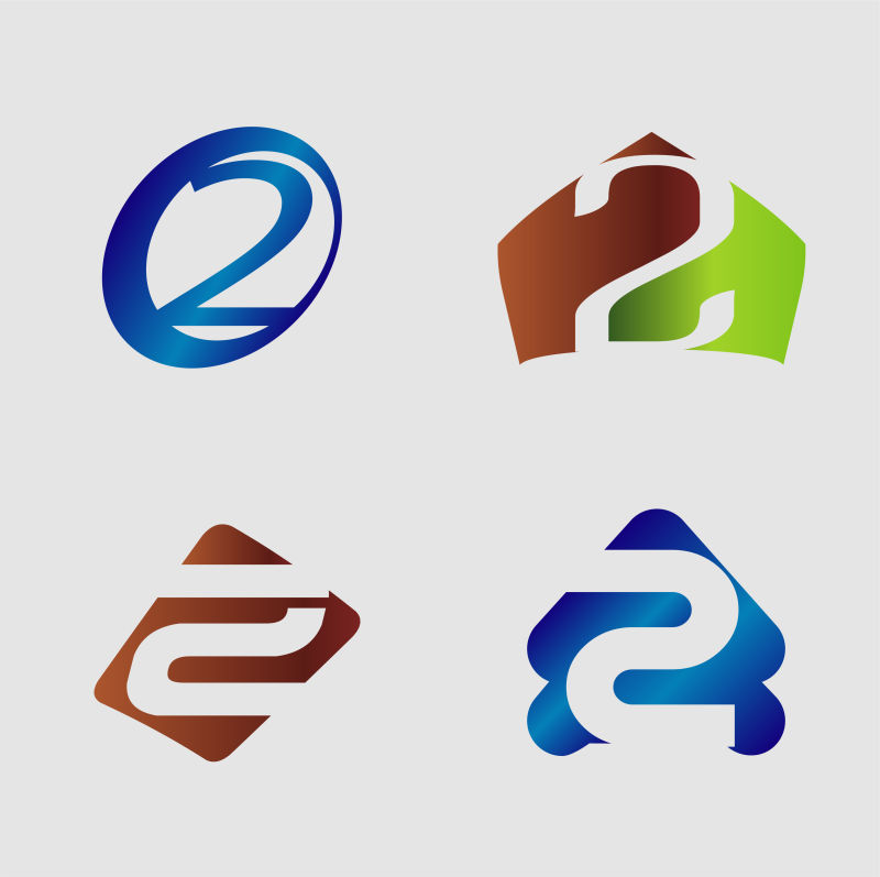 矢量现代数字2标志设计
