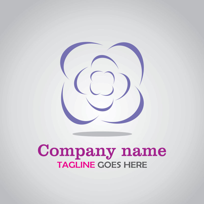 抽象矢量现代花卉元素标志设计