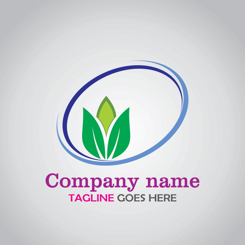 创意矢量植物元素标志设计