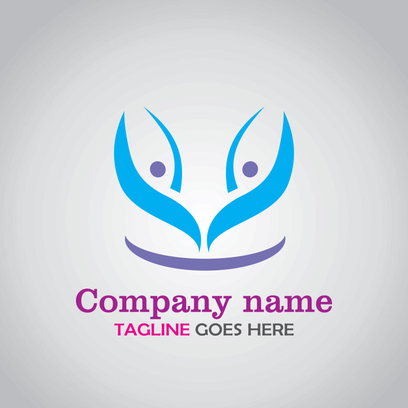 抽象矢量现代公司创意蓝色标志设计